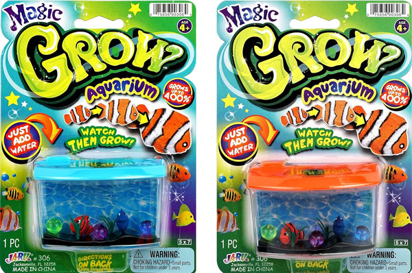 JA-RU Magic Growing Fish Aquarium Toy for Kids, (2 Packs), Fun Expanding Toy Animals, Best Gift Idea and Party Favor