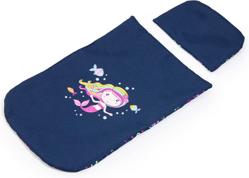 Bayer Design Dolls Pram Cosy - Blue, Pink, Hearts, Includes Blanket & Shoulder Bag, Fits Dolls Up to 18"