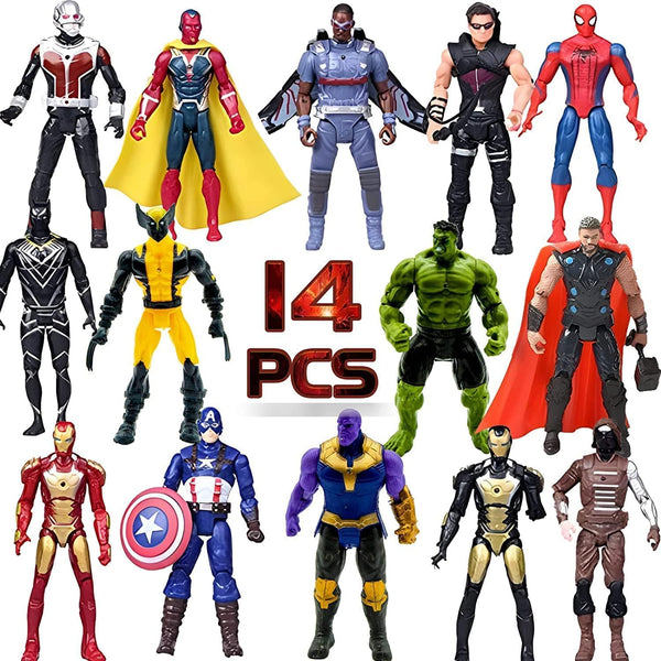 14 pcs Superhero Action Figures Set, 6.5-inch Collectible Models, Exclusive Toys for Kids