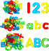 67 Pcs Plastic Practice Set Transparent Letters and Numbers Include Uppercase Letters
