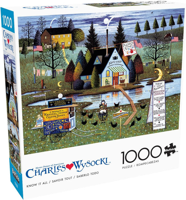 Buffalo Games Charles Wysocki Know It All 1000 Piece Jigsaw Puzzle, Americana