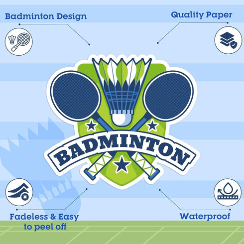 1000 Badminton Sports Sticker Roll - Pcs Badminton Sport Waterproof Vinyl Reusable Laptop Stickers Coloring Book