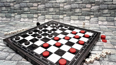 BUYESS 9.8 9.8 inches Set Magnetic Checkers Board Game and Magnetic Checker Pieces, x Mini Portable Travel