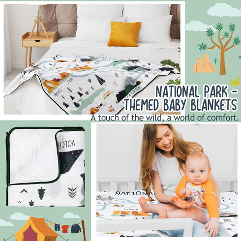 47 47 Inch SmoothNovelty National Parks Muslin Blanket x Warm Soft Cotton Muslin Swaddle Blanket Nursery Swaddling Wrap
