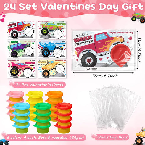 Seenelling 24 Sets Modeling Clay for Kid Mini Modelings Dough Bulk with Cards Goodies Bag Filler Classroom Gift