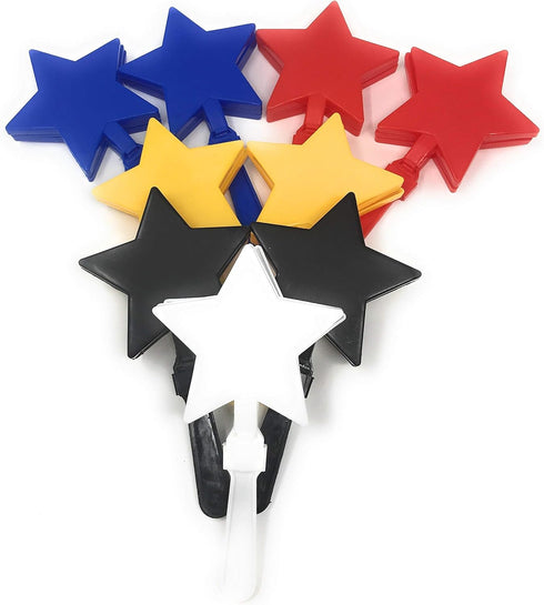 20 Pack Funiverse Bulk Star Shaped Hand Clappers - Multicolor Team Spirit Noise Makers for Parties, Sports Events & New