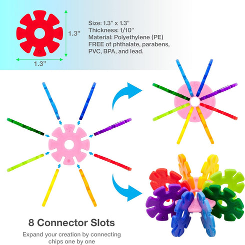 800 Set 3 PTF80 PicassoTiles Building Chips Construction Block Pieces Creative Interlocking Disc Block Toy STEM