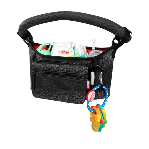 Nuby Eco Baby Stroller Organizer, Includes Carabiner, Black Accessories for Babies and Toddlers