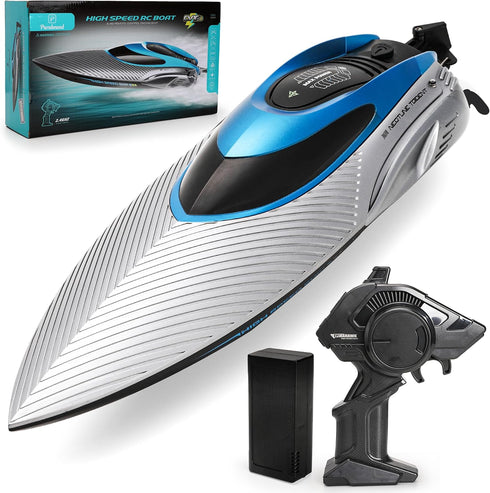 Parabound RC Boat for Adults & Kids, Metallic Blue, 2.4GHz Remote Control Racing