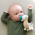 Nuby Soft Plush Pacifinder with Detachable Silicone Pacifier, 0-6 Months, Llama, Natural Cherry Shape, Multi
