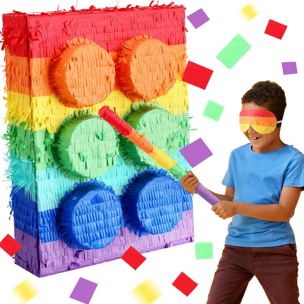 Hollowfly 20 Inches Large Piata for Birthday Party with a Blindfold and Bat