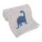 Carter's Dino Adventure Super Soft Gray & Blue Coral Fleece Baby Blanket,