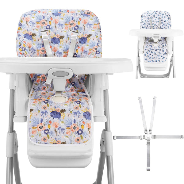 Baby High Chair Cover Replacement, Reversible & Waterproof High Chair Cushion Pad