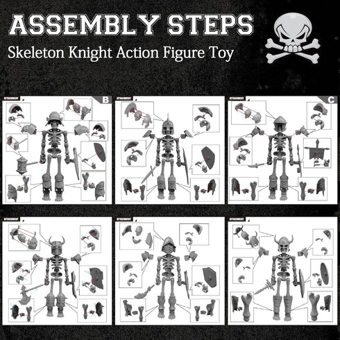 6 Pack T13 Set 54 Dummy 13, 13, 3D Action Figures with Accessories, Skeleton Action Figure Mini DIY Multi-Colored Titan
