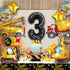 DUNSEO 3rd Construction Truck Balloons for Boys Birthday Party Supplies - Tractor Themed Decorations and Favors