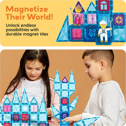 71pc 2 Set 3+ PTM71 PicassoTiles Mini Diamond Series Winter Ice Theme Magnetic Tile Building Blocks Character Action
