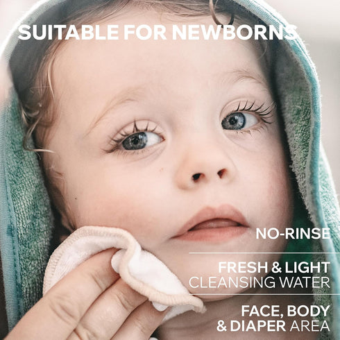 1st Uriage Baby cleansing water with Organic Edelweiss, Softens baby's delicate skin, Ultra-convenient pump, Soap Free