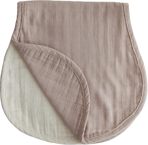 mushie Muslin Baby Burp Cloths - 100% Organic Cotton, Set of 2 (Natural/Fog)
