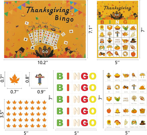 Geefuun 32 Players Thanksgiving Bingo Cards - Fall Party Supplies & Decorations