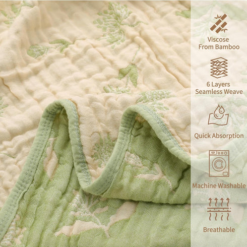 6-Pack 6-Layer 20x10 Inch Set Muslin Baby Burp Cloths Made with Organic Cotton Absorbent & Gentle for Newborn Feeding