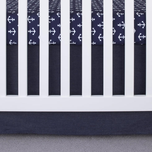 Fringed Crib Skirt in Solid Color by NoJo