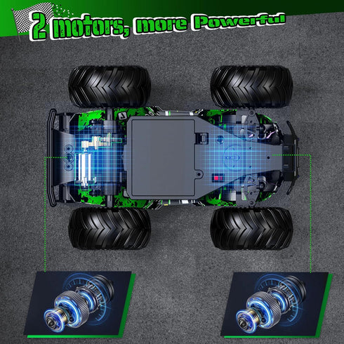 1:20, 10KM/H, 2 2.4GHZ, Remote Control Car, All-Terrain Remote Control Car for Boys, Rechargeable Rc Truck with LED