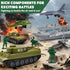 Playset 117 Set 4-12, Kusntin Army Men Pcs Military Toy Soldiers with Action Figures, Battle Mat, Tanks, Helicopter