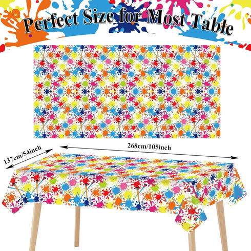 gisgfim 3 Pcs Art Paint Tablecloth, Party Supplies for Art Theme Birthday Decorations for Kids
