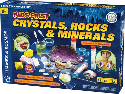 Thames & Kosmos Kids First Crystals, Rocks & Minerals Science Experiment Kit, Intro to Geology for Early Learners