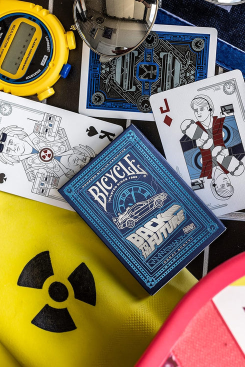 Bicycle Back To The Future Playing Cards - 1 Pack, Premium, Foil, Metallic, Blue