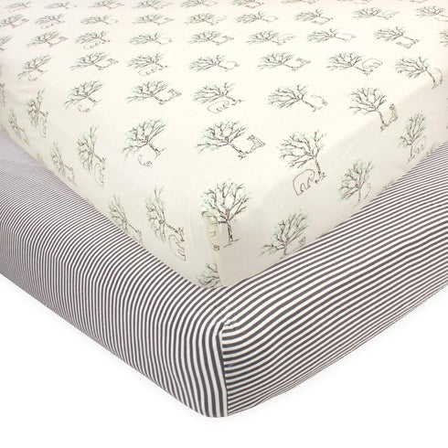 Touched by Nature Unisex Baby and Toddler Organic Cotton Crib Sheet, Birch