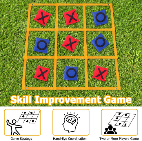 Gocasmus 4ft 4ft Tic Tac Toe Game - x Outdoor Yard Giant Tic Tac Toe for Backyard, Camping, Lawn, Portable No Assembly