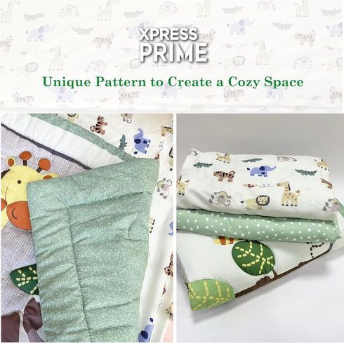 Xpress Prime 3 Set Set Piece Baby Crib Bedding for Boys & Girls Newborn, Infant & Toddler Nursery Bed Decor with Fitted