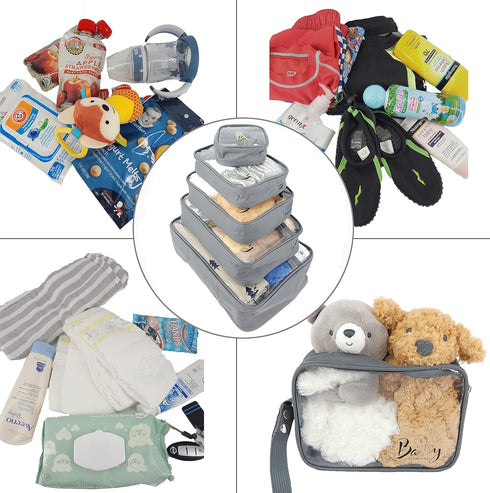 5 Set, Piece Diaper Bag Organizer Pouch Clear with Straps and Pacifier Case