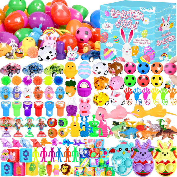 OCTERIC 360Pcs Colorful Prefilled Plastic Easter Set, 120 Plactic Eggs Filled with 240