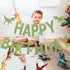 Green Glitter Dinosaur Happy Birthday Banner for Kids' Dino Theme Party Decorations