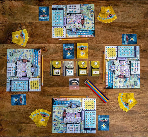 Draft & Write Records - Music Board Game, Card Drafting, Age 10+, 1-6 Players