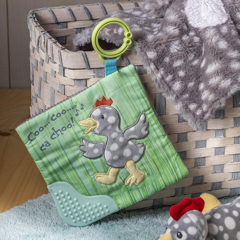 Mary Meyer Crinkle Teether Toy, Rocky Chicken, 6 x 6-Inches with Baby Paper and Squeaker