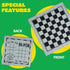 3-in-1 Vintage Giant Checkers and Tic Tac Toe Game with Reversible Mat, 24 Chips for Family Fun