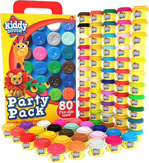 Party Pack - 80 Colorful Non-Toxic Mini PlayDough Containers for Creative Fun - Safe & Educational Gift