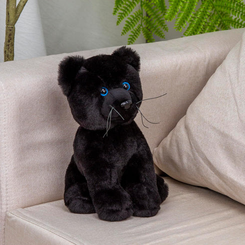 10 Inches. Plushland Black Panther Stuffed Animal Realistic Plush Panther for Kids and Adults