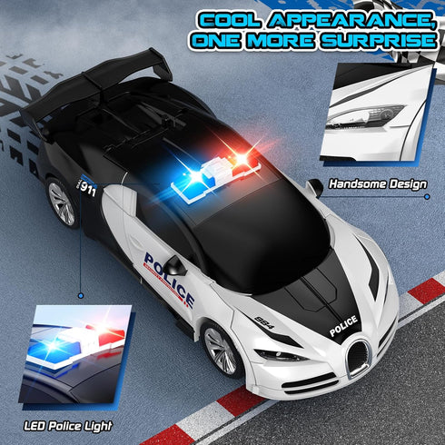 360 2.4GHZ, Remote Control Car, One-Click Becoming Robot Transforming Toys Car for Boys, Smooth Deformation, Demo Mode