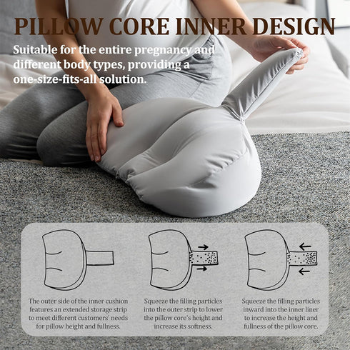 TADO MUSLIN Pregnancy Pillow for Pregnant Women - Adjustable Full Body Maternity Pillow for Sleeping - Support