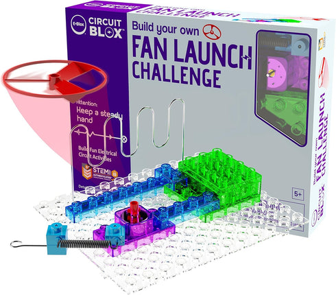 E-BLOX Building Blocks Circuit Kit, Build Your Own Fan Launch Wire Maze Challenge for Ages 5+