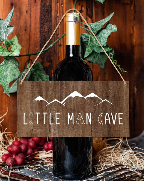 OICPYD 10" 5" Sign(Hb11) Little Man Cave Wall Sign, Woodland Boy Nursery, Toddler Boys Room, Baby Boys Room Wall Decor