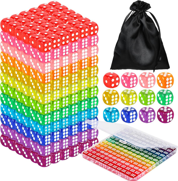 Seifar 120 Pcs Colored Dice Bulk Set 14 MM Polyhedral Dice 6 Sided