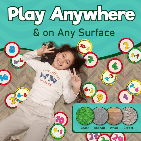Active Learning Who’s Counting Game - 81 Oversized Number Cards for Addition Subtraction, Multiuse Games for Ages 3-5+