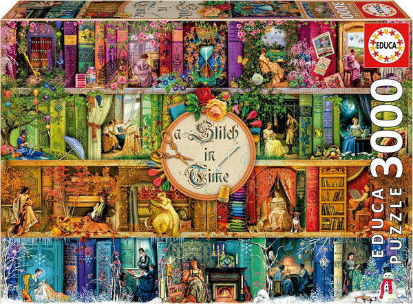 Educa A Stitch in Time 3000 Piece Jigsaw Puzzle with Glue Included, Completed Size 47.24"x 37.79"
