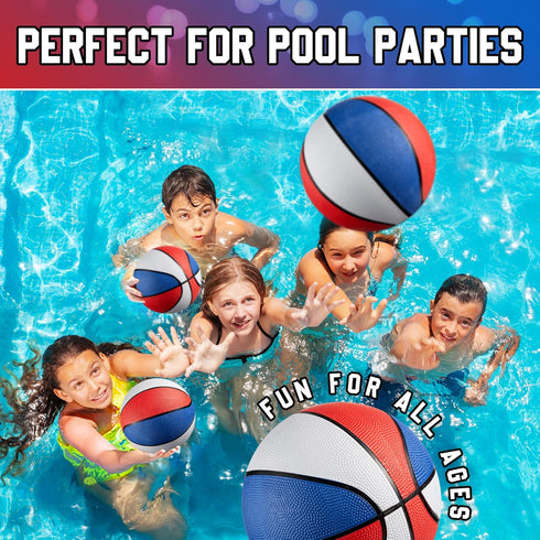 Mini Basketball Balls for Kids 7 Inch, 3 Pack - Indoor & Outdoor Mini Hoop Basketball Set for Small Hoops & Pool Parties