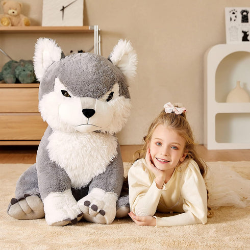 Toy,23" (23 inches, EARTHSOUND Giant Wolf Stuffed Animal Plush Large Jumbo Cute Soft Toys,Big Size Huge Fluffy Plushy